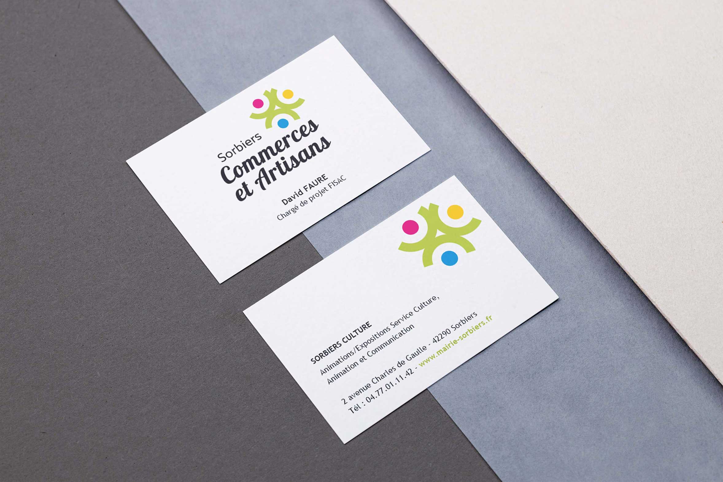 carte de visite branding territorial commune Lyon graphiste