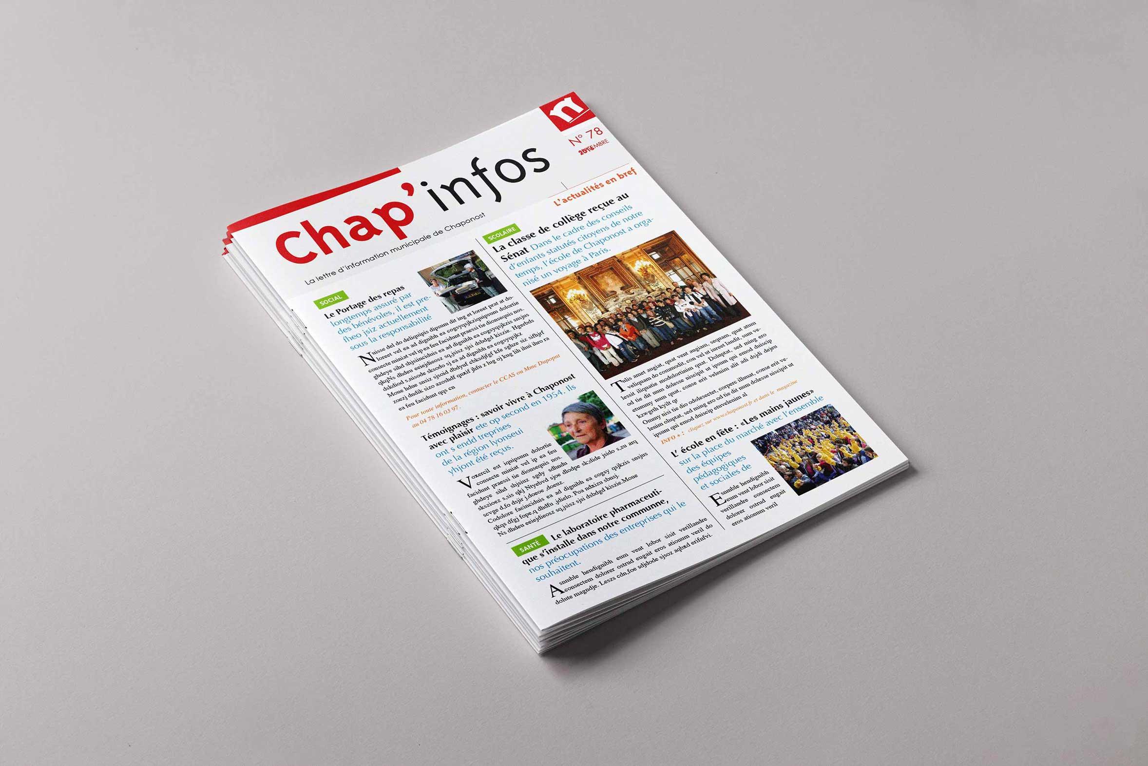 Edition mise en page newsletter Chaponost