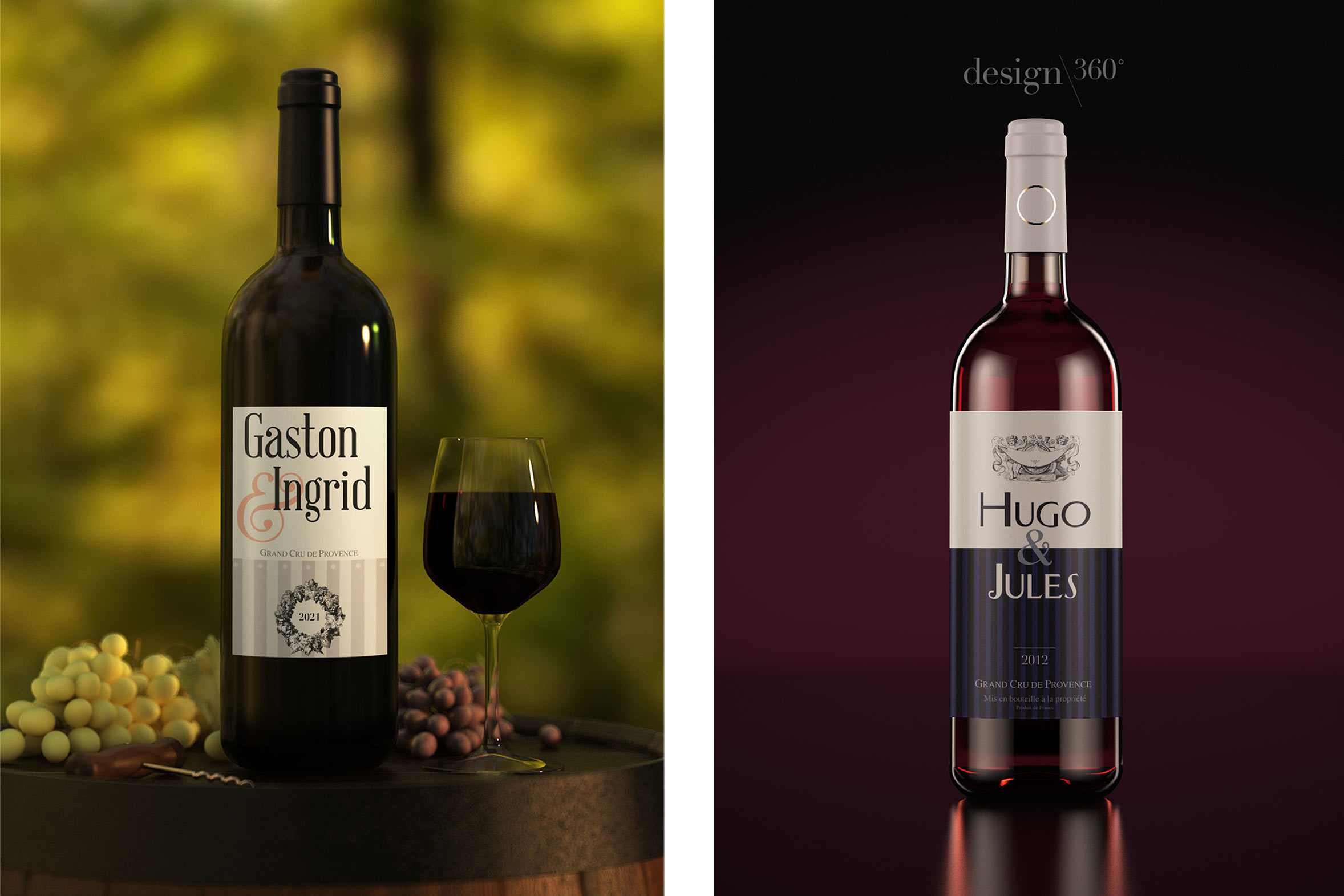 Création d'étiquette de vins haut de gamme créatif Lyon prénom