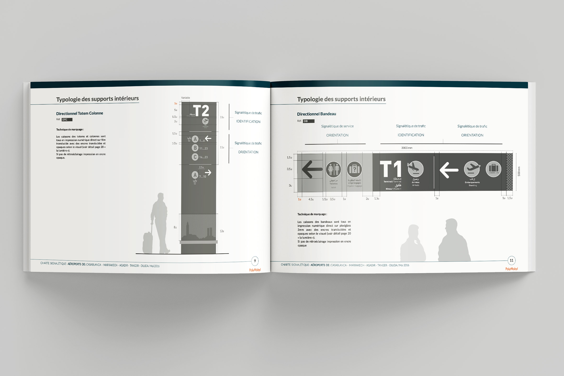 conception signalétique aéroport Maroc par design 360 Lyon