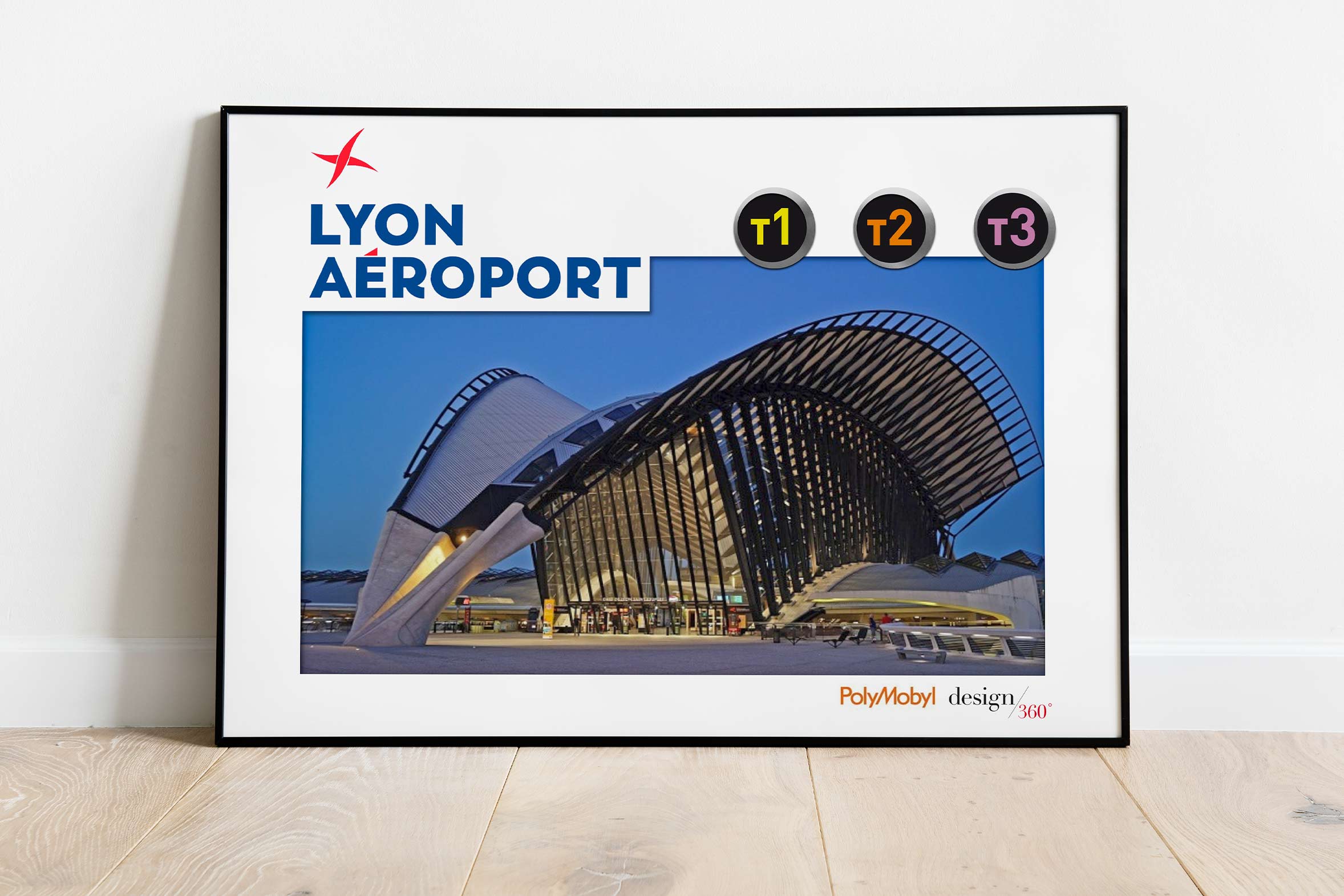 Création signalétique Lyon aéroport Saint Exupery panneau direct