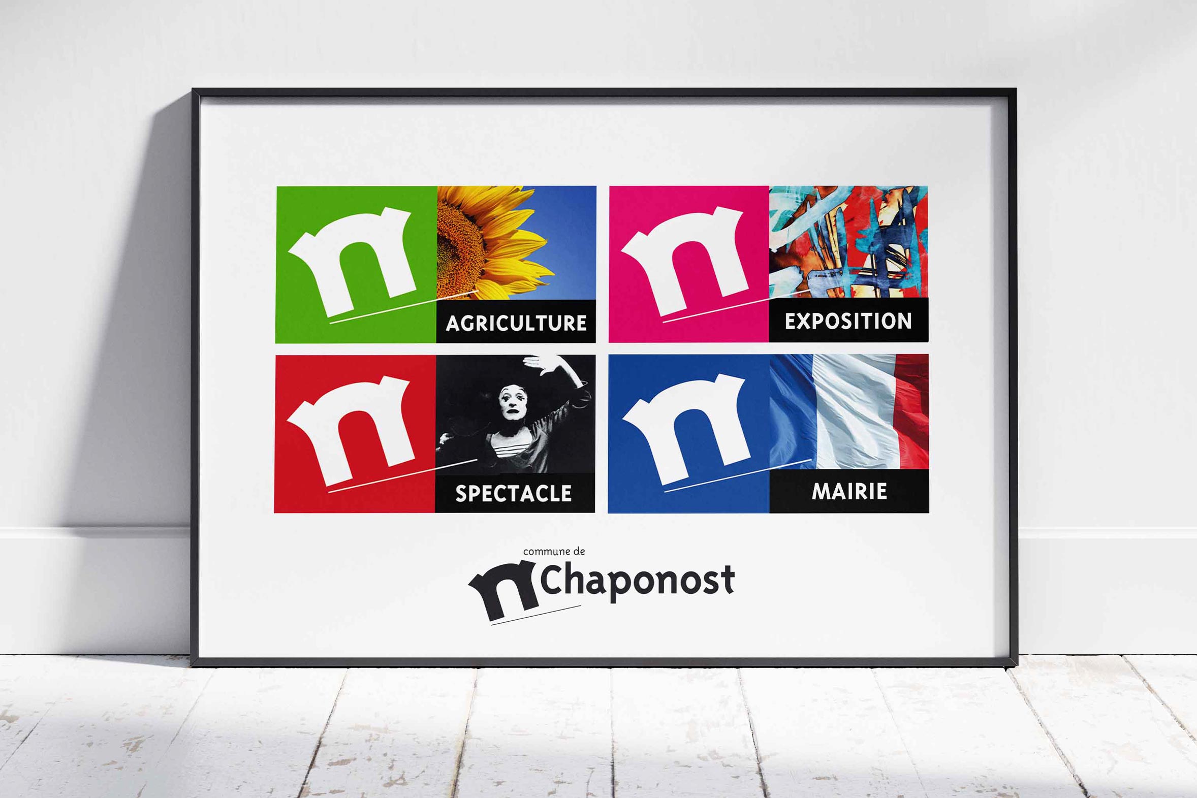 Chaponost logotype déclinaison système graphique